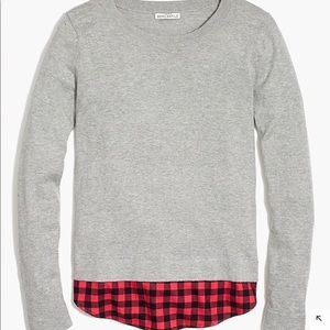 J. Crew! Brand new flannel hem sweater